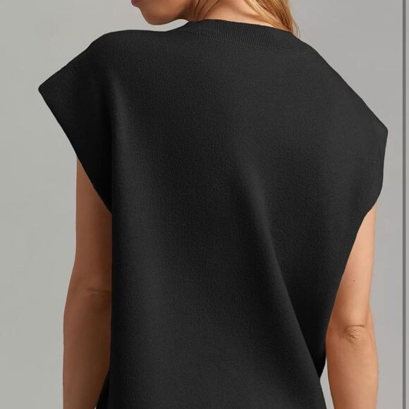 New Cap Sleeve Knit Crew Neck Lightweight Sweater Tank Top Shirt Various Colors - Picture 9 of 16